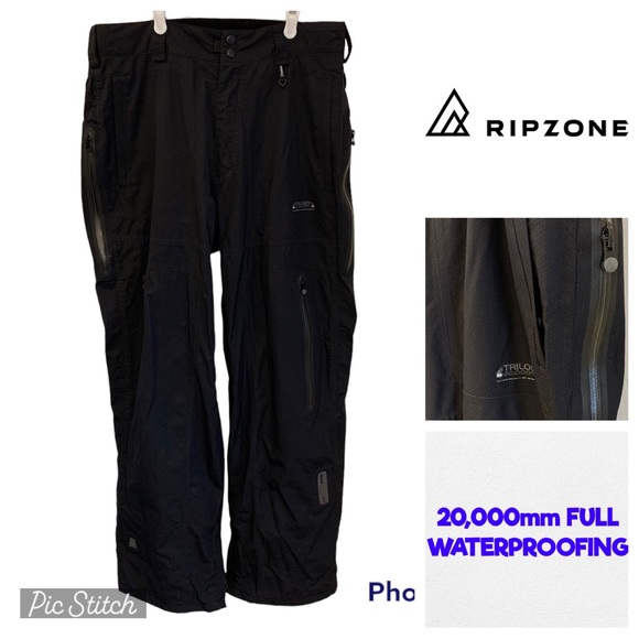 Ripzone Other - Men's 20k RIPZONE Trilogy Black Snowboarding Pants Waterproof 20,000mm Pro Ski